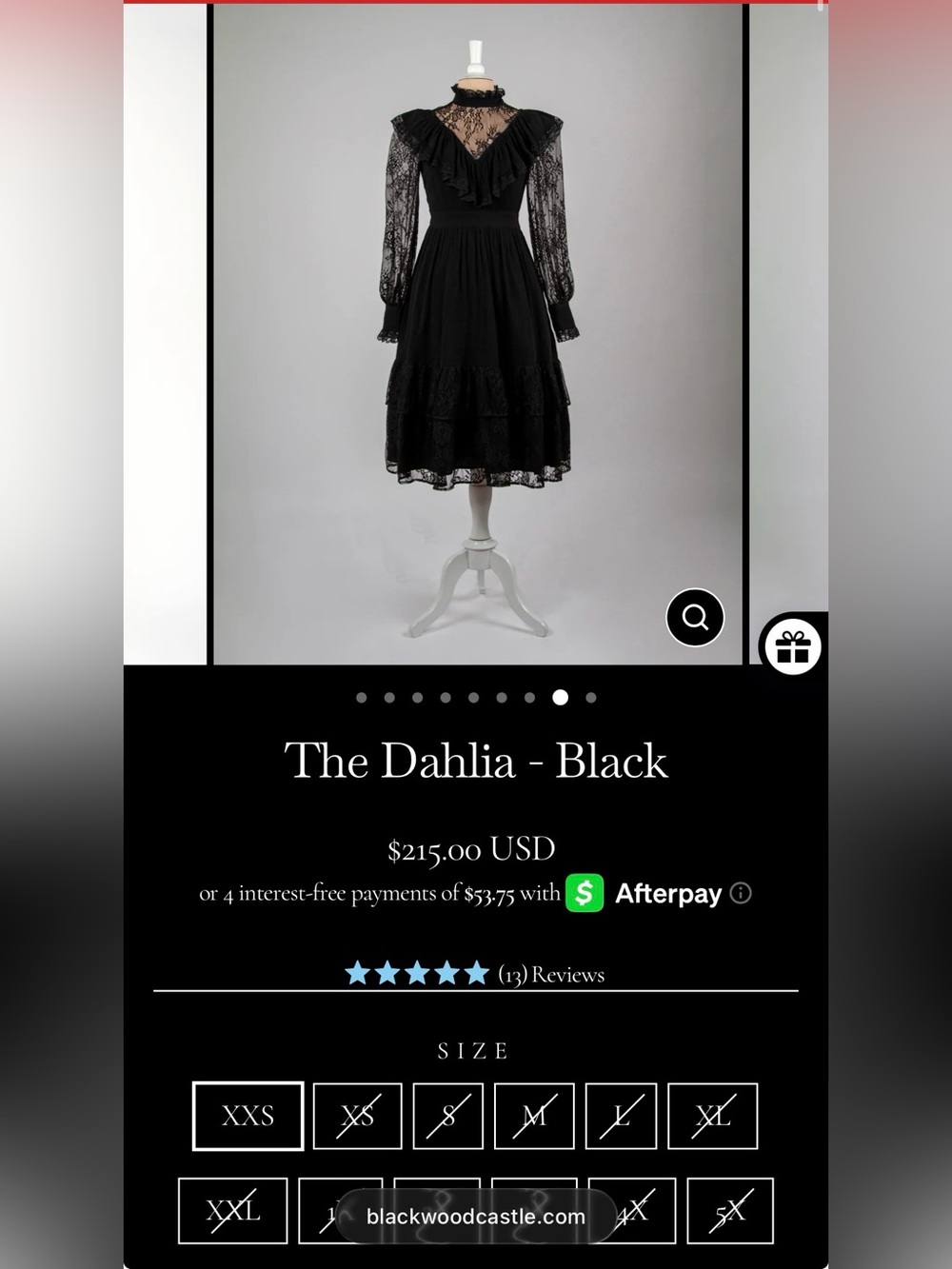 Blackwood Castle Black Dahlia Dress